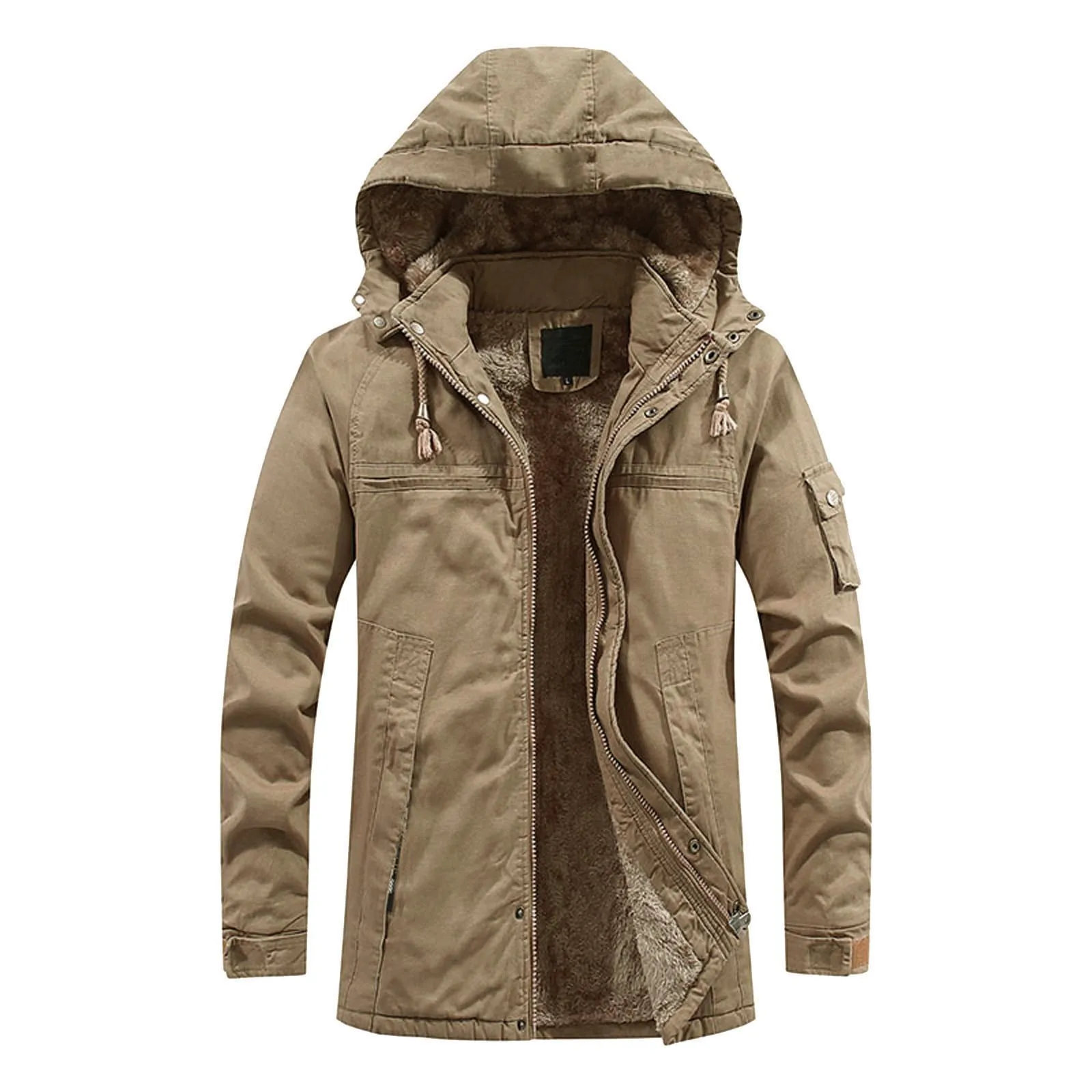 

Long Sleeve Woolen Coat Hooded Soft Jacket Softshell Winter Windproof Men Warm Long Men'S Coats Jackets Chaquetas Hombre
