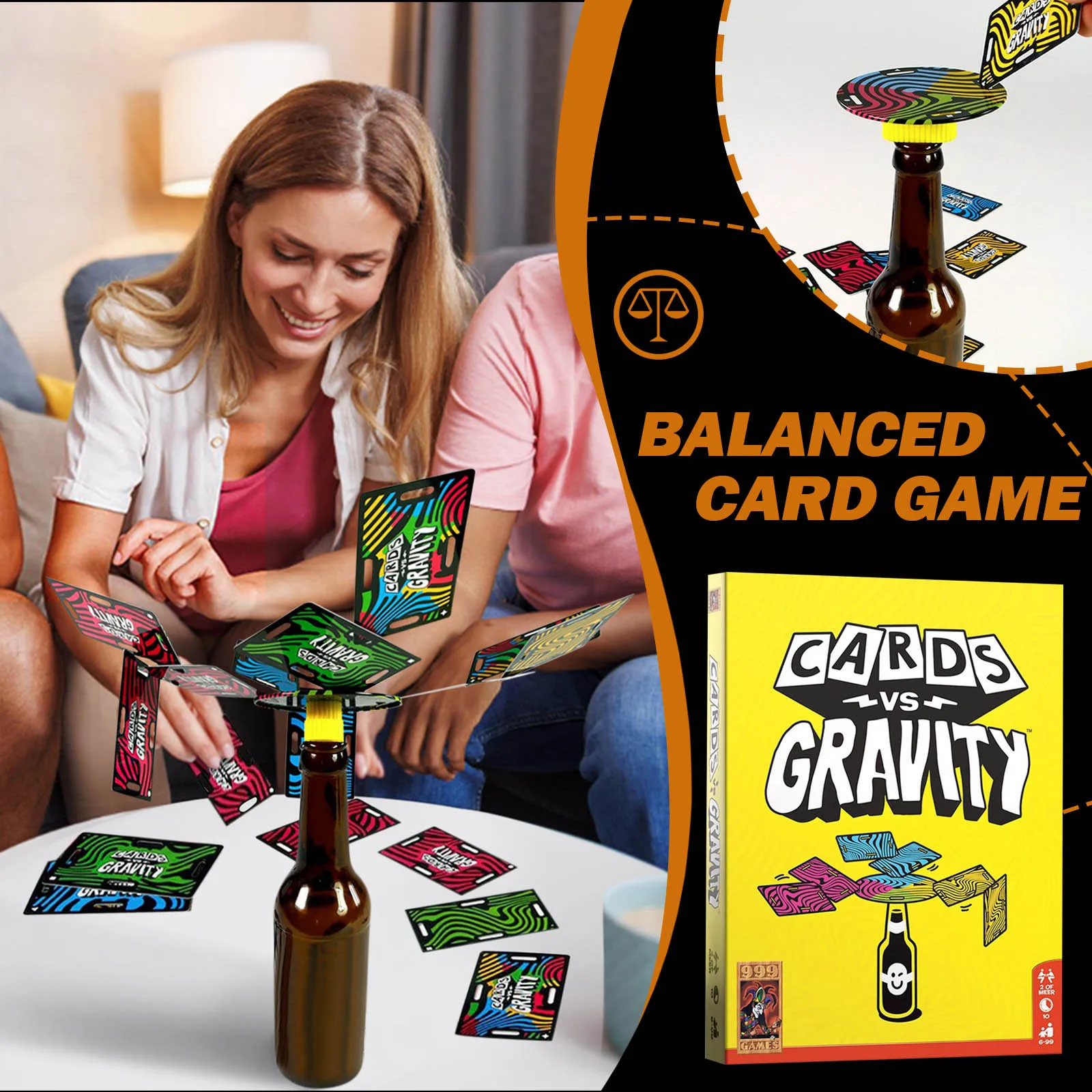 Funny Family Games Anti-Gravity Card Balance Travel Game A Fun Card Stacking Game Perfect For Vacations And Camping 2-4 Players