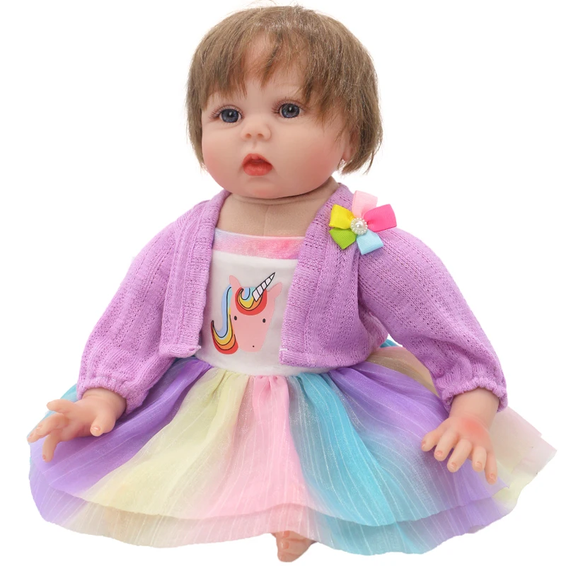 55cm Baby Doll Clothes Jumpsuit  22" Reborn Dolls Lace Dress Hat Children Gift Toys Outfit