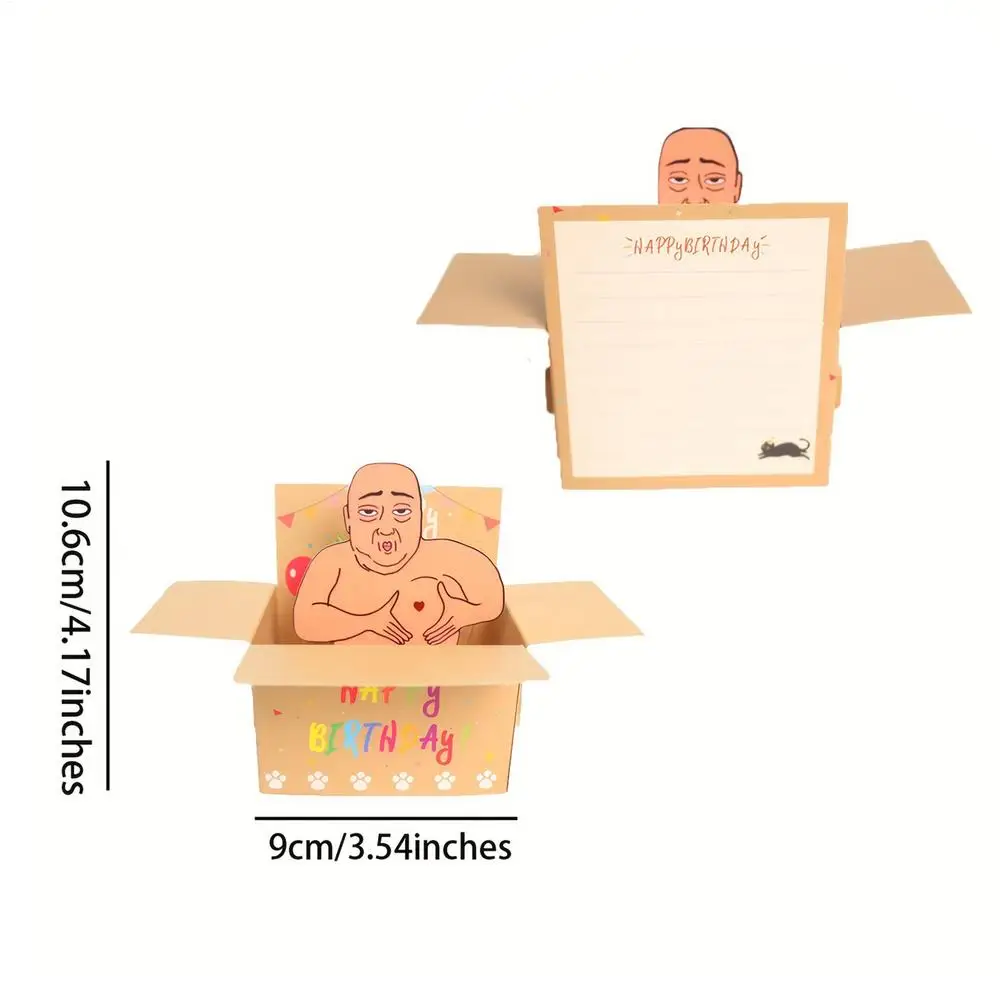 Funny 3D Birthday Card Birthday Greeting Card Creative Humorous Paper Decoration Blessing Message Card for Family Friends