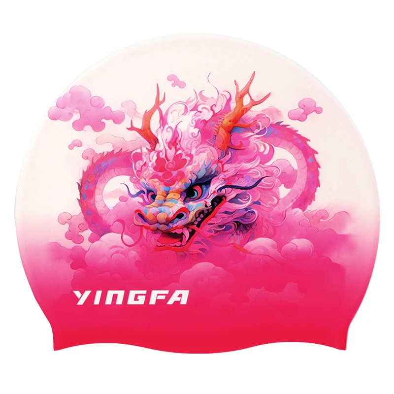 【YINGFA】Printed Silicone Swimming Cap, High Toughness Universal Swimming Cap, Professional Watersport Hat Suitable For Men Women 4
