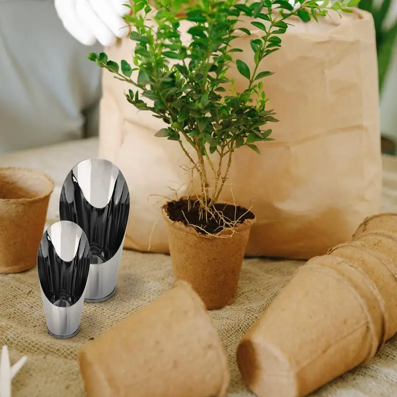3 Pcs Stainless Steel Outdoor Bamboo Plants Bonsai Cup Horticulture Tool Hand Soil Scoops Bucket Child
