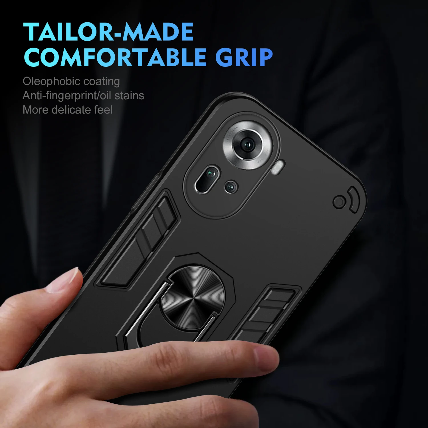 Luxurious Magnetic Phone Holder Case with Protective Bumper