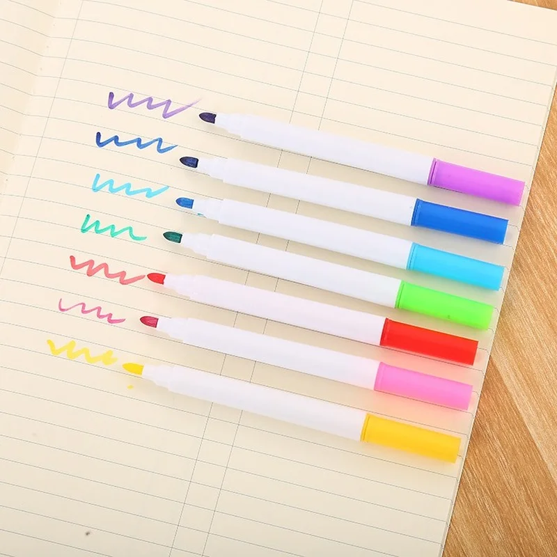 50 PCs Color Whiteboard Pen Water-Based Wipable Pen for Students Environmental Brush Ink Office Fine Nib Water-Based Marker
