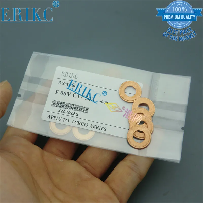 

ERIKC 30 pcs Adjust Copper Shims F00VC17503 Thickness 1.5mm Diesel Nozzle Gaskets Washer F 00V C17 503 for Common Rail Injector