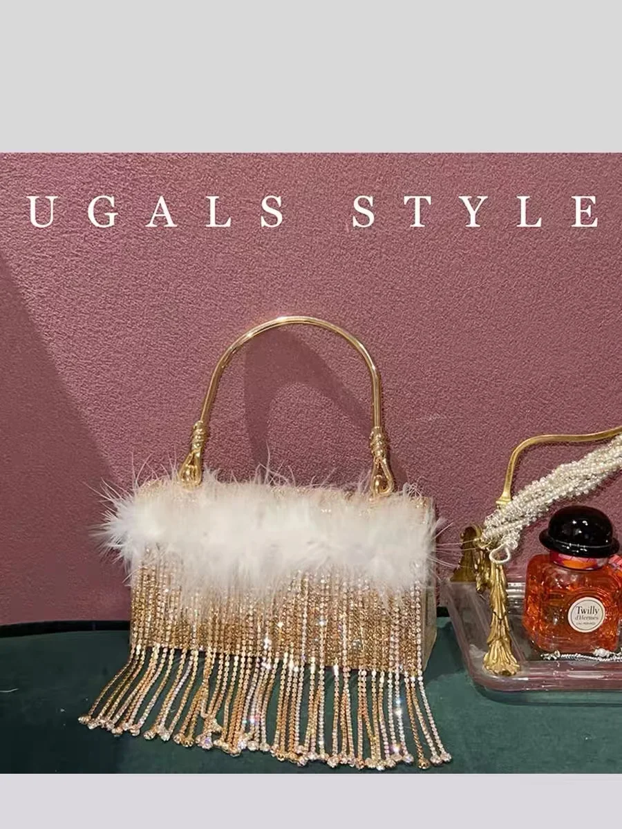 Luxury Designer Bling Shiny Tassel Crossbody Bag Women