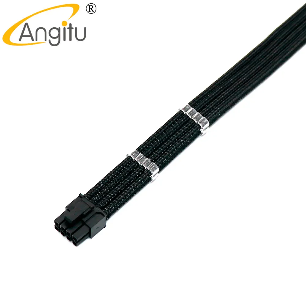 Angitu 20 30cm Premium Bridged 8pin a Mais 2pin Gpu Pcie Extensão Cabo de Alimentação 11 Cores para Escolher ul 1007 18awg com Pentes