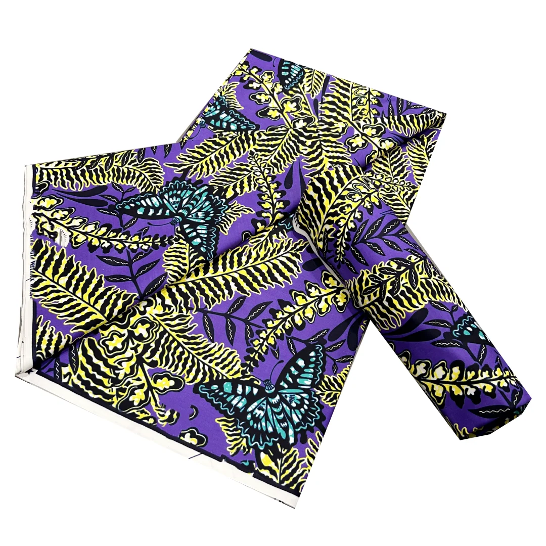 New Super Pagne Veritable Guaranteed African Super Real Wax Dutch Fabric For Dress Cotton 6 Yards