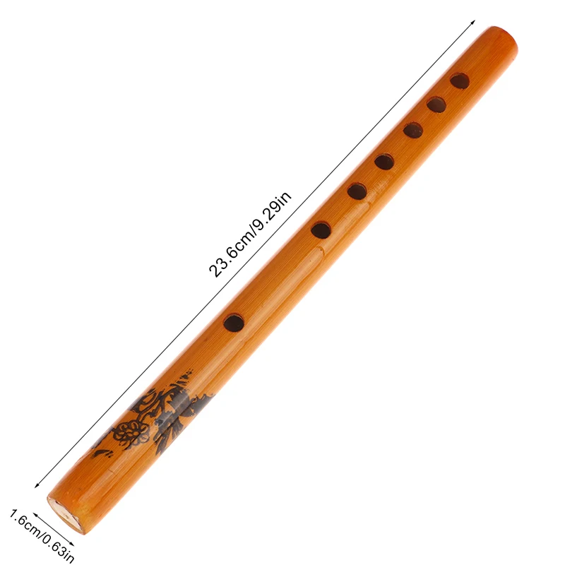 1Pc Chinese Traditional 6 Holes Bamboo Flute Vertical  Clarinet Student Musical Instrument Wooden Color Flute For Beginner