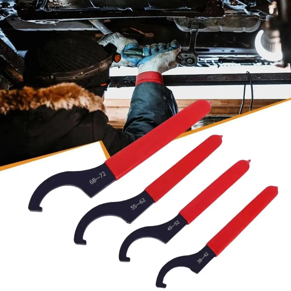 Wrench Spanner Anti Slip Handle Black Oxidized 45-48HRC Hook For Round Nut C Type 38-42mm/45-52mm/55-62mm/68-72mm Tool