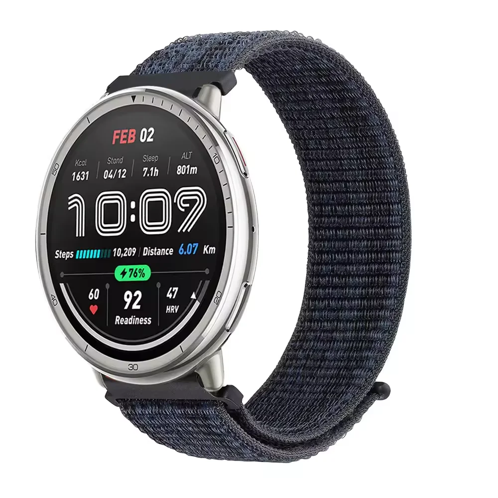 Premium Nylon Loop Strap – Sports Bracelet Wristband, 20mm/22mm, Compatible with Smartwatches