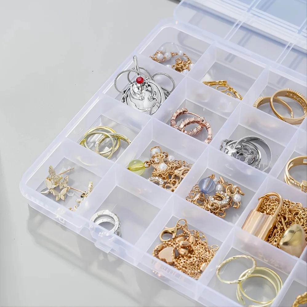 24 Grid Plastic Organizer Jewelry Storage Box Container Transparent Shape Art DIY Crafts Jewelry Fishing Tackles Wholesale