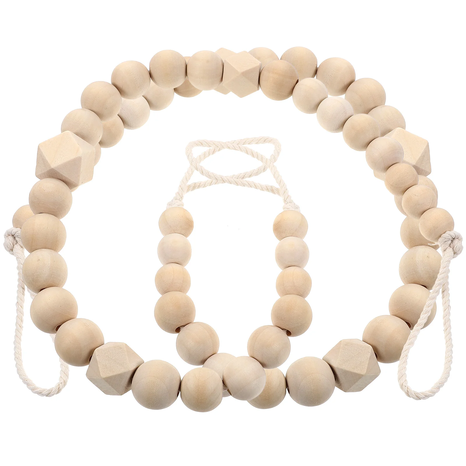 

2 Pcs Wooden Bead Curtain Tie Drapery Holdbacks Tieback Retro Home Decor Bohemian Curtains for Beaded Windows House Accessories