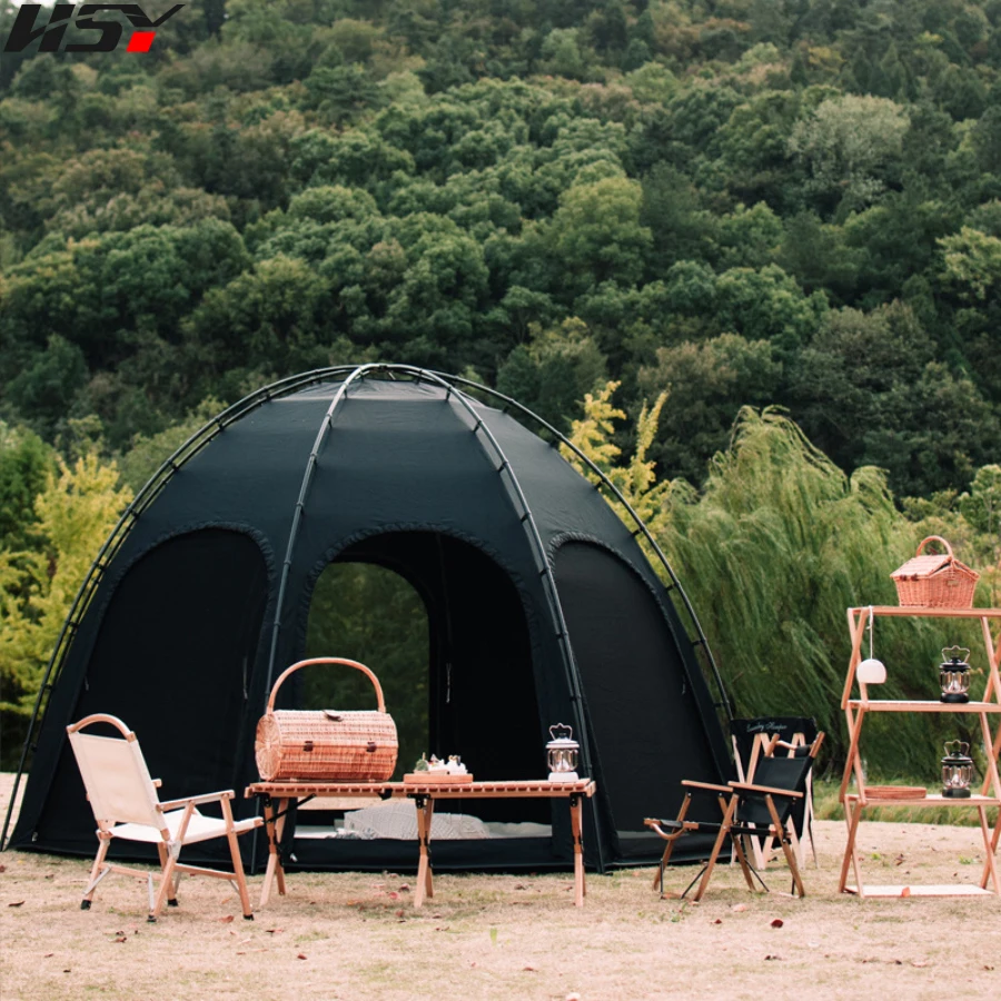 

Палатка для кемпинга на 6-10 человек, восьмиугольная панорамная палатка, роскошная ветрозащитная непромокаемая купольная палатка