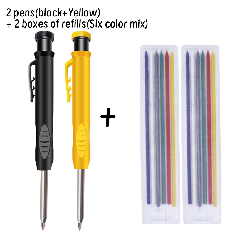 4 stücke 2,8mm Solide Zimmermann Bleistift Refill Tiefe Loch Markierung Bleistift Glasritzrades Refill Carpenter Glasritzrades Mechanische Holzbearbeitung Bleistift – Detail 4