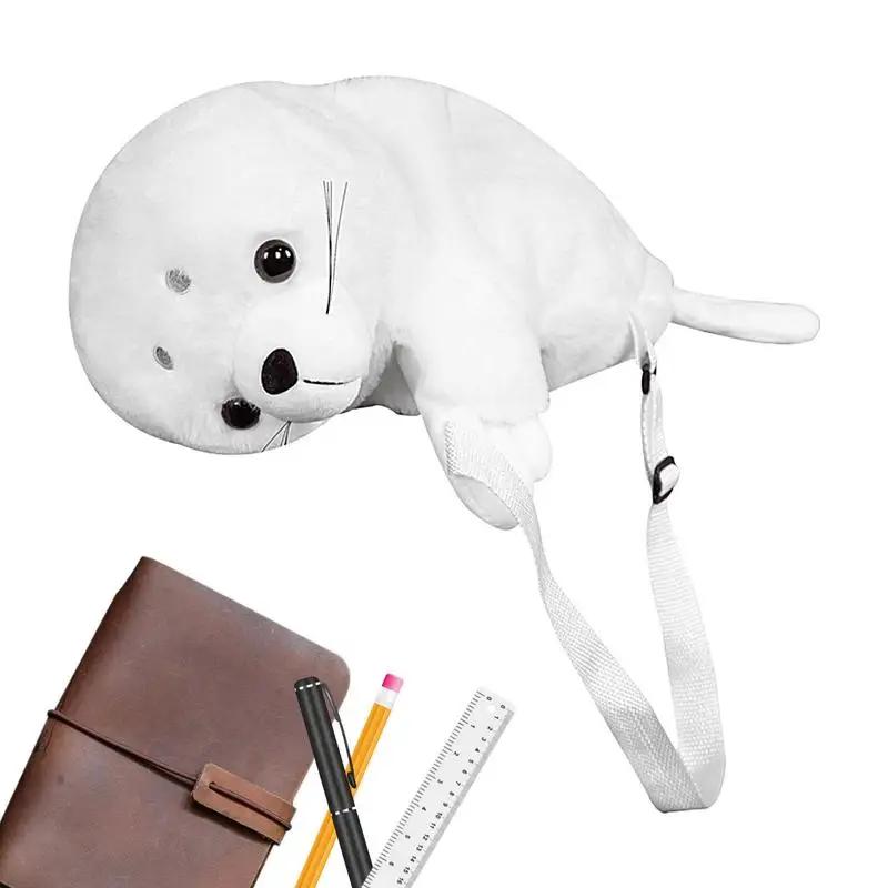 

Детский рюкзак в форме животного, рюкзак в форме морского животного для девочек с регулируемым ремешком, белый плюшевый рюкзак для малышей