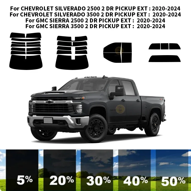 

Precut nanoceramics car UV Window Tint Kit Automotive Window Film For CHEVROLET SILVERADO 3500 2 DR PICKUP EXT 2020-2024