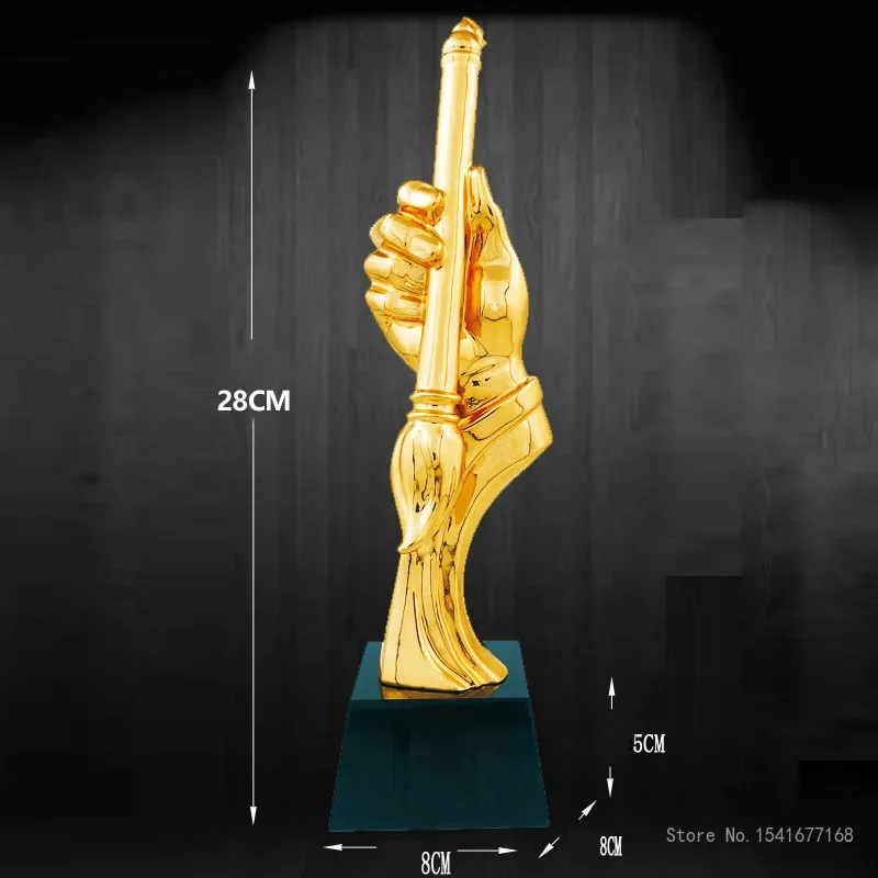 Customized Resin Trophy, Creative Personalized Crystal Base, Brush Calligraphy and Abacus, Competition Commemorative Awards, 1Pc