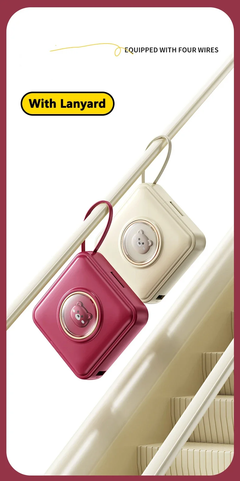 Mini power bank con specchio trucco caricabatterie portatile_voghion.com