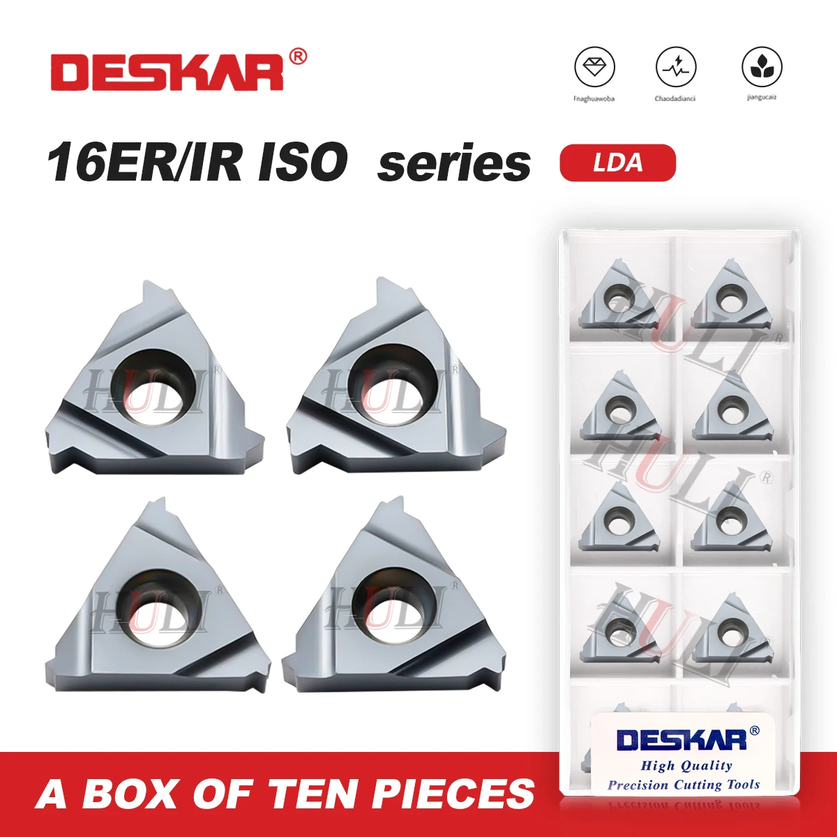 DESKAR 100% Original16ER 16IR 0.5 1.0 1.5 2.0 2.5 3.0 3.5 ISO LDA Threading Turning Inserts Numerical Control Lathe Cutting Tool