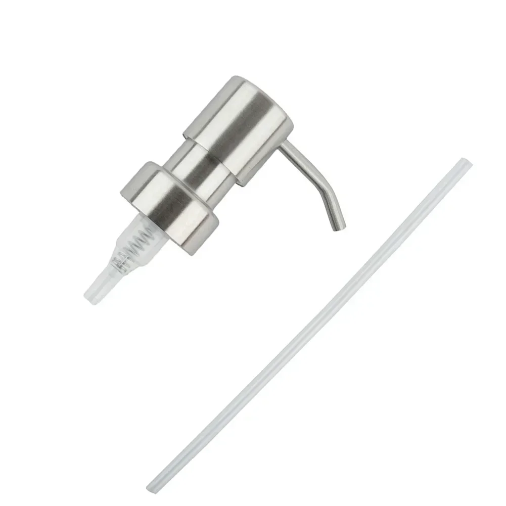 Press Head Soap Pump Bottle Dispenser Hand Jar Liquid Lotion Nozzle Shampoo Shower Gel Stainless Steel Bathroom 2