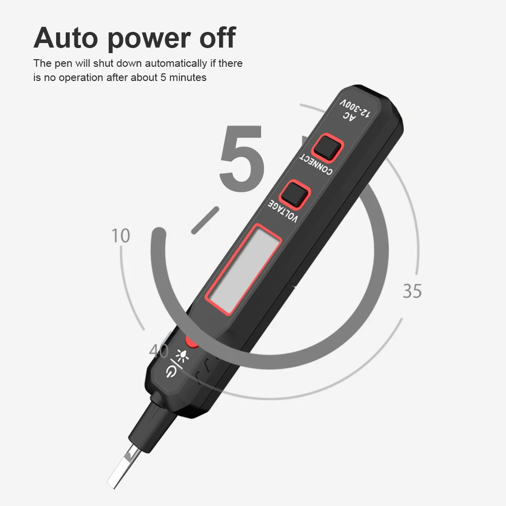 HABOTEST HT89 전압 검출기 AC 300V 민감한 유도 테스터 펜 백라이트 AC 전압 테스터 사운드 라이트 알람 LCD 디스플레이