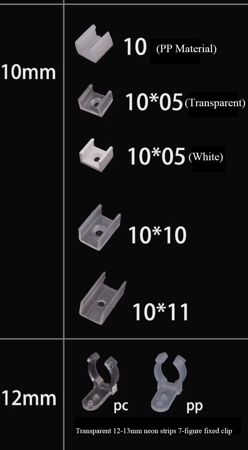 Plastic Line Lights LED Snap Fixadores Transparente