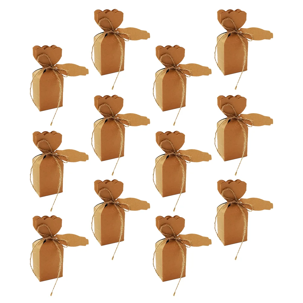 

50 Sets Wedding Candy Box Kraft Paper Candy Wrapping Box Party Goodies Box