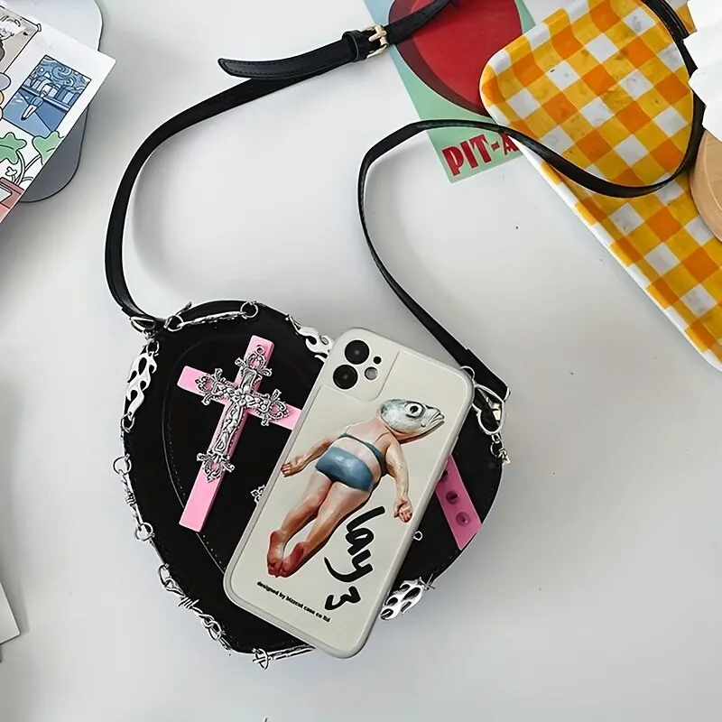 Woman Harajuku Y2K Hanfbag Heart Shoulder Bag Tote Messenger Bag Spice Girls Street Hip Hop Punk Cross Handbags Purses Female women tote bag women shoulder bag
