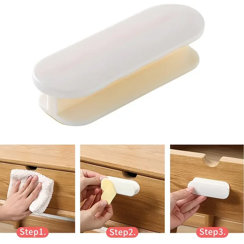 2PCS Window Cabinet Drawer Handles Self-adhesive Door Wardrobe Handle Organizer Paste Open Sliding Door Knob Auxliary Device self adhesive handles