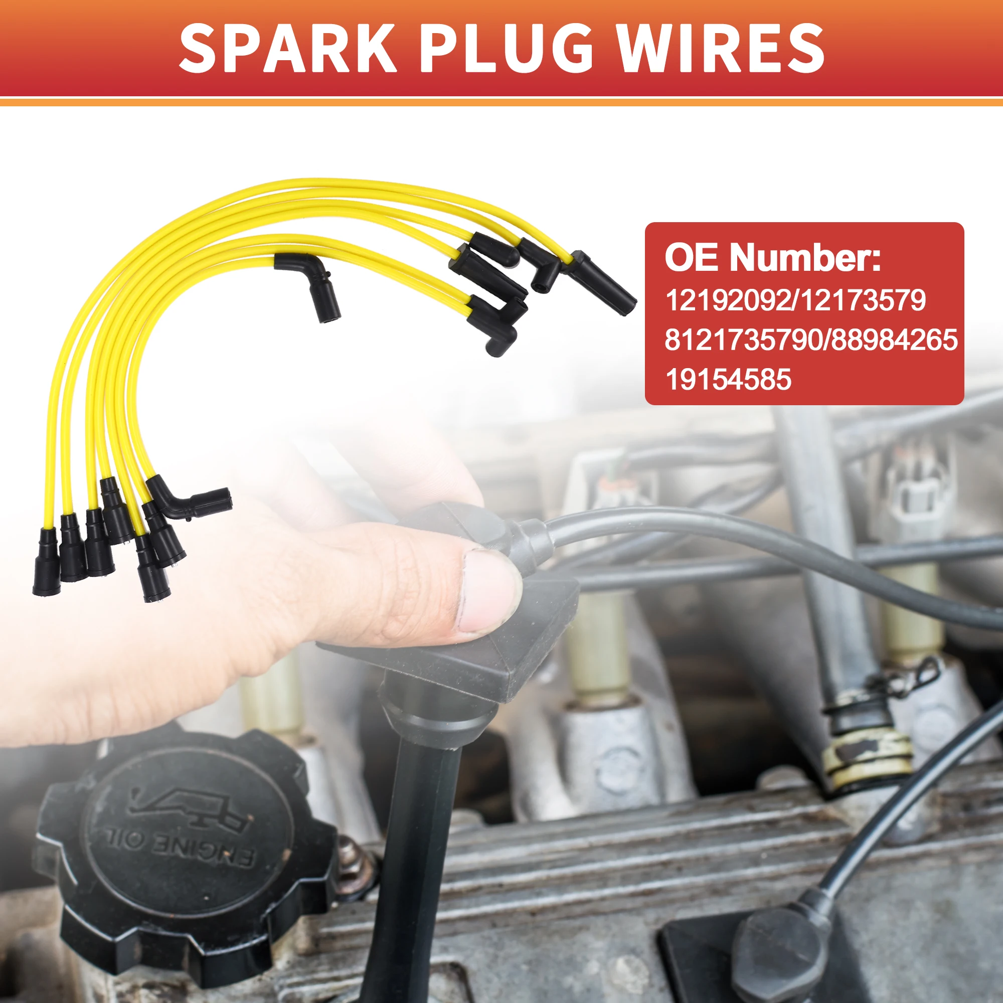 Spark Plug Wire Set For Chevy GMC 4.3L V6 - OEM# 12173579, Direct Replacement