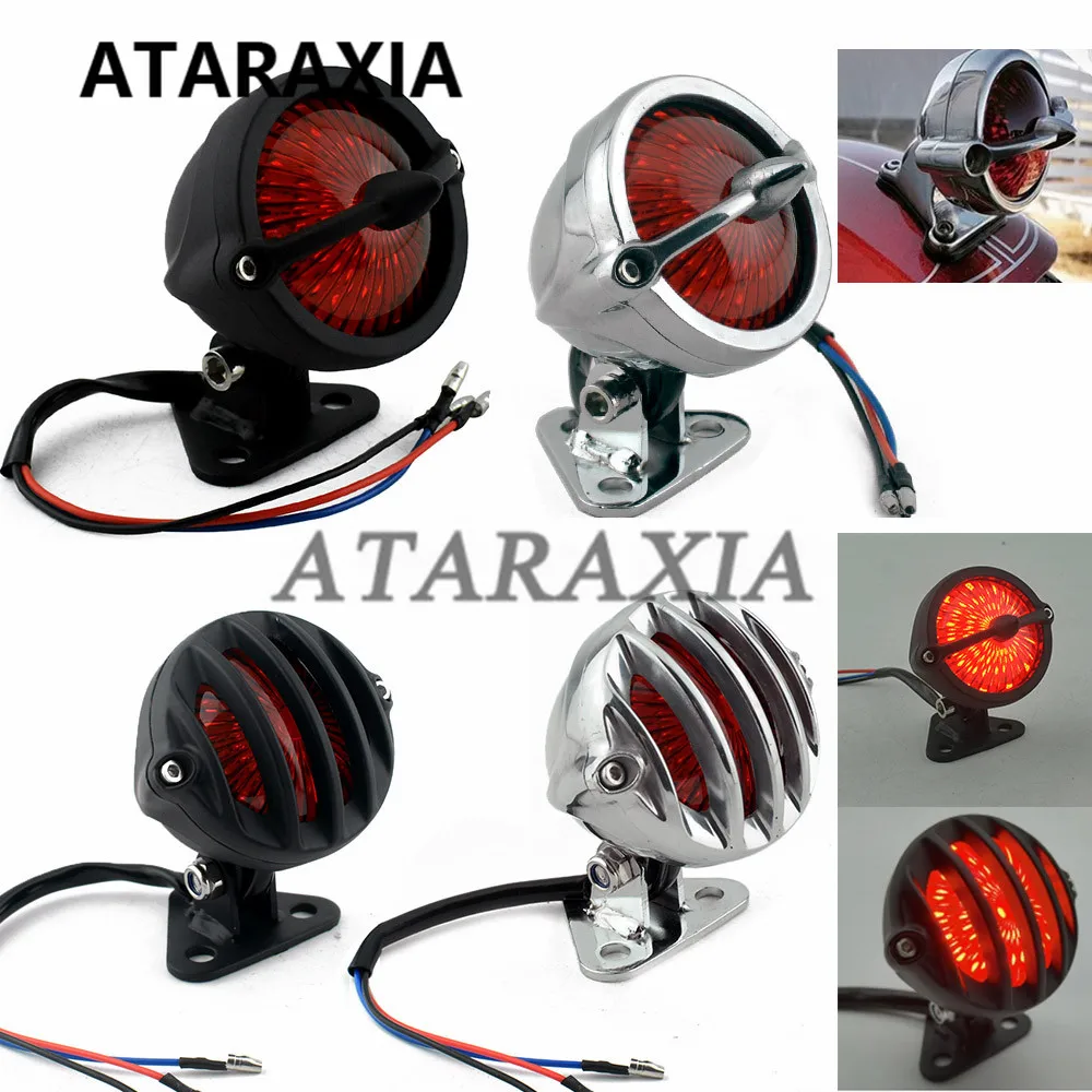 Retro-Motorcycle-Round-Cafe-Racer-LED-Tail-Light-For-Harley-Cruiser ...
