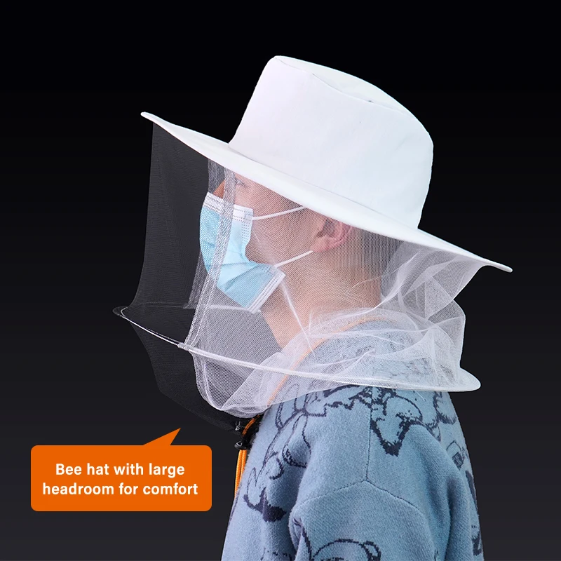 Beekeepers Professional Cap Beekeeping Hat with Brim Face Thickening Sunscreen Half-Length Special Protection Beekeeper Supplies 4