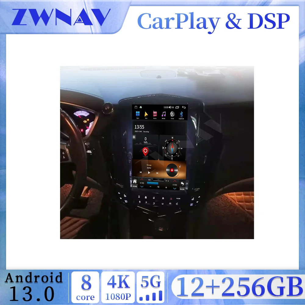 

4G Android 13 Carplay For Cadillac SRX 2008-2012 Tesla Screen Car GPS Navigation Head Unit Multimedia Player Radio Tape Recorder