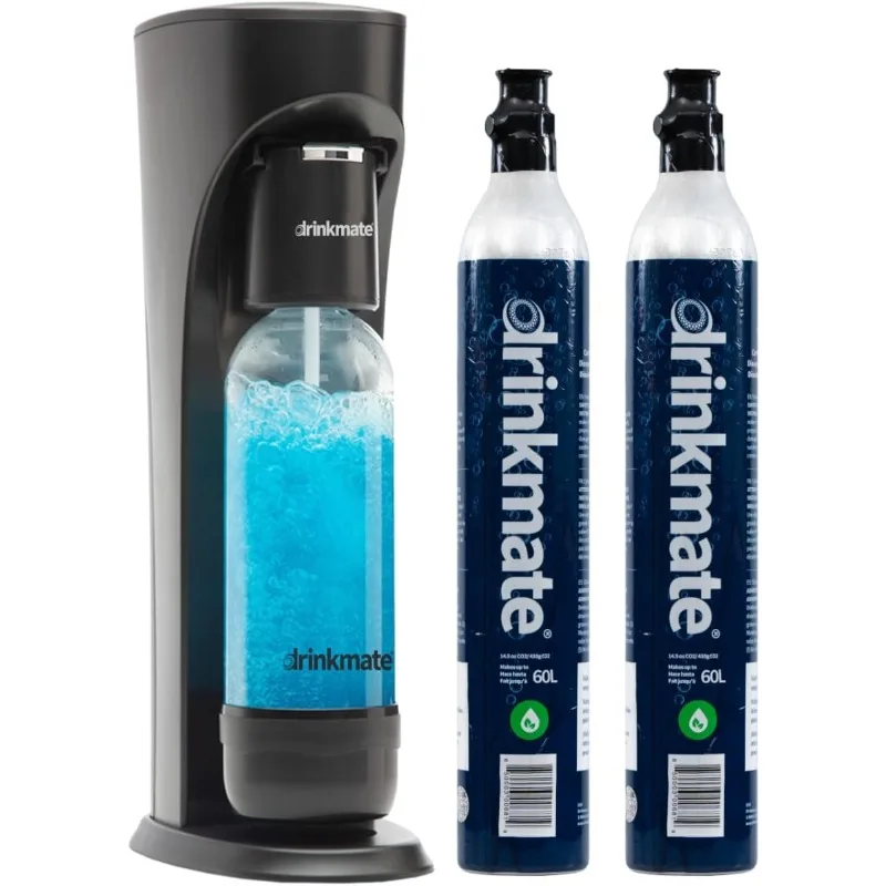 

Drinkmate OmniFizz Sparkling Water and Soda Maker, Carbonates Any Drink, Bubble Up Bundle - Includes Two 60L CO2 Cylinders