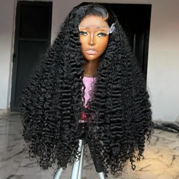 Parrucche in Capelli Umani Ricci Birmani 13x4 HD Lace, Densità 200%, Colore Naturale, Parrucche in Capelli Umani Pre-Rifinito 13×6 per Donne