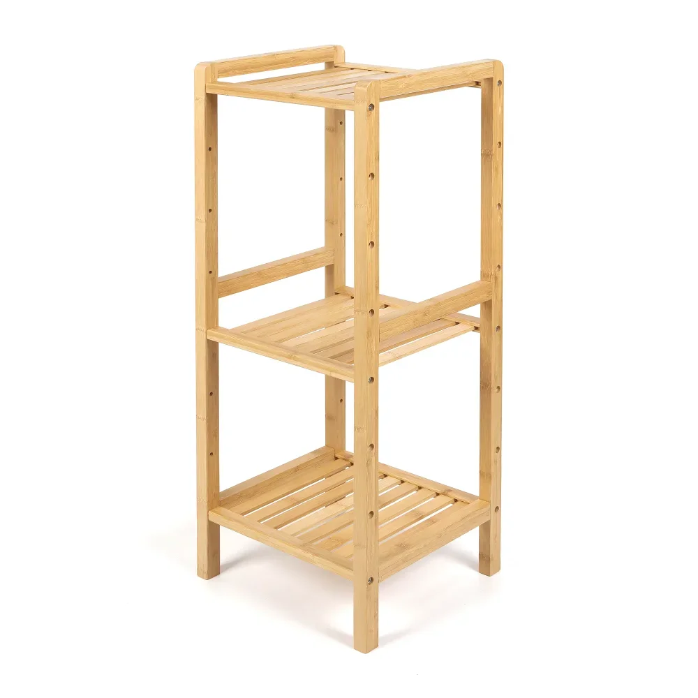 

30-inch Three Tier Free-Standing Bathroom Shelf, 30 lbs. Capacity, Bamboo