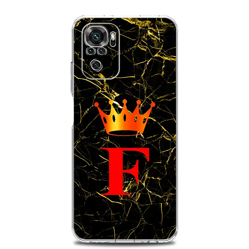 Luxury Marble Letter Crown TPU Phone Case Cover