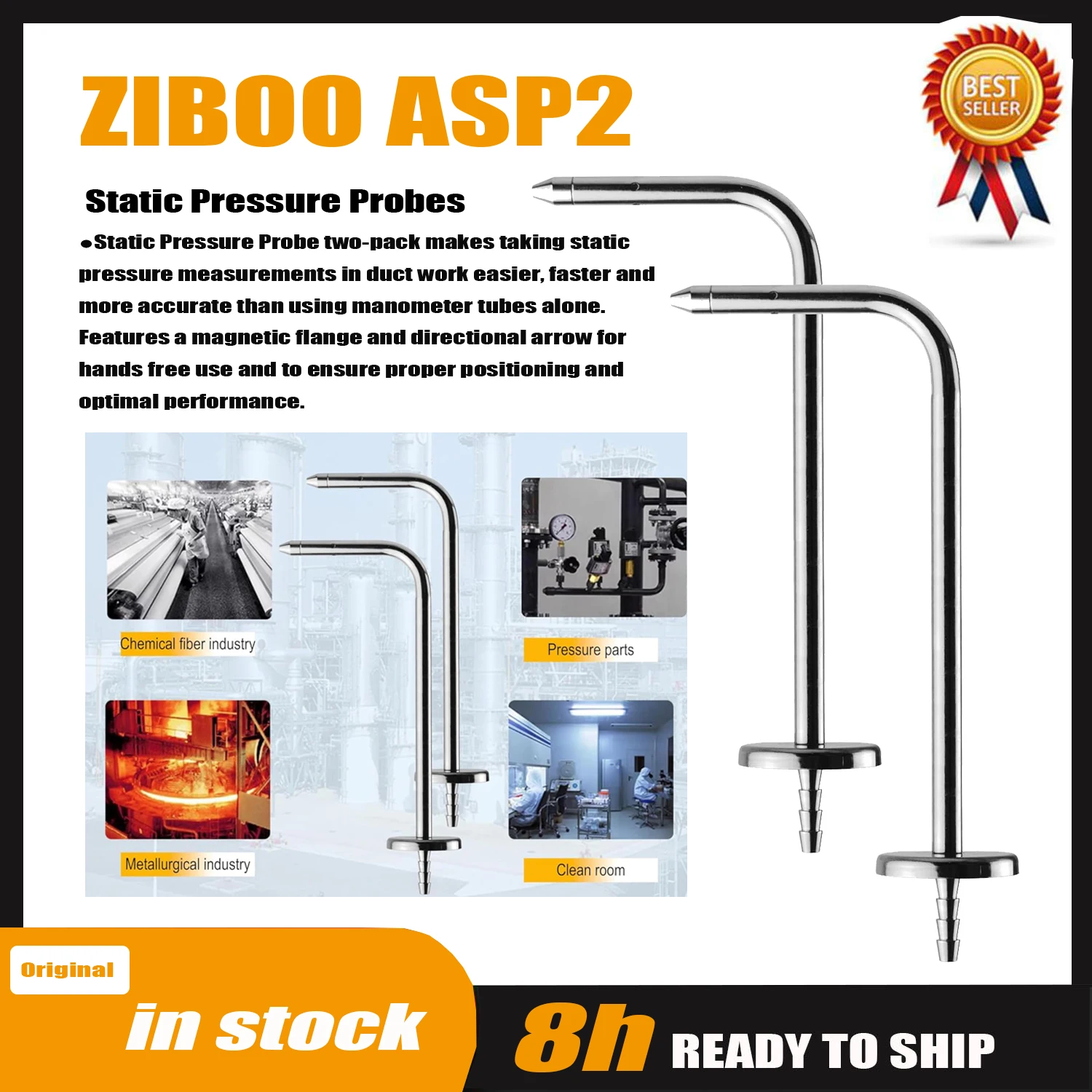 ZIBOO ASP1 ASP2 정압 프로브 자기 압력 프로브 팁, RMA316 압력..