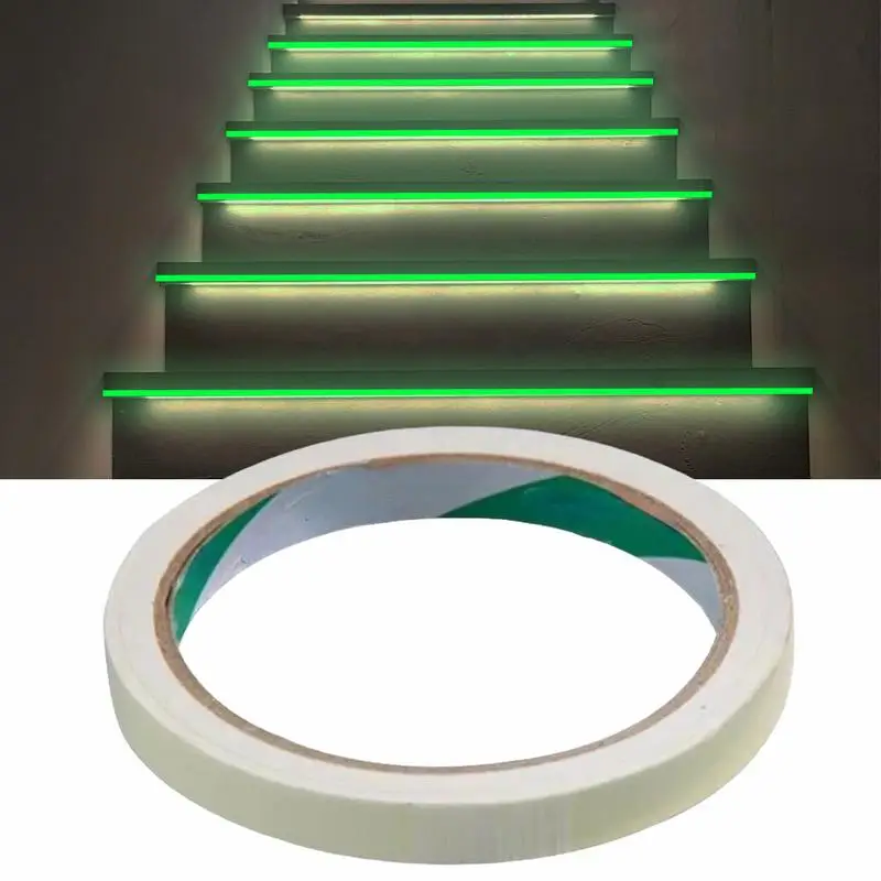 Fluorescent Stickers Tape Green Luminous Tape Staircase Fire Warning Glow in the Dark Can Be Cut Warning Adhesive ﻿
