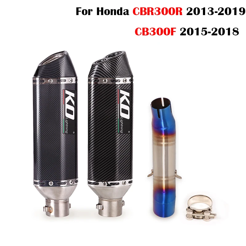 

Exhaust System For Honda CBR300R 2013-19 CB300F 2015-2018 Muffler Tail Pipe 51mm Connecting Link Tube Stainless Steel DB Killer