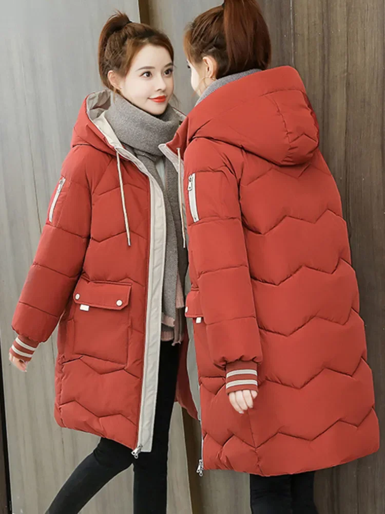 

Зимняя женская куртка, пальто, длинные парки, женское пуховое хлопковое пальто с капюшоном, толстые теплые куртки, ветрозащитное повседневное студенческое пальто