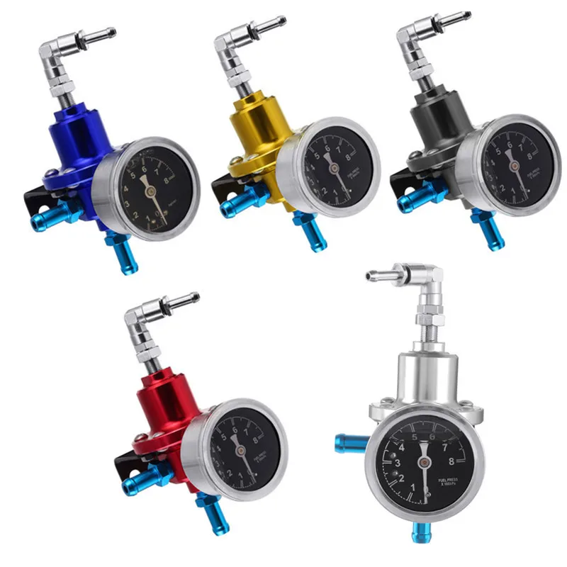 

Универсальный Регулируемый регулятор давления топлива, алюминиевые автомобильные аксессуары, переоснащение автомобиля, топливное зарядное устройство с комплектом датчиков