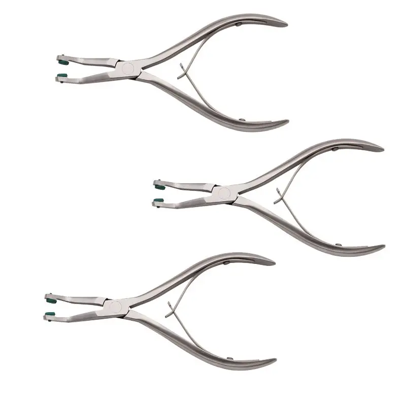 

3Pcs Dental Crown Plier Remover with Green Rubber Tipped Stainless Steel Surgical Forceps Durable Dentistry Tools