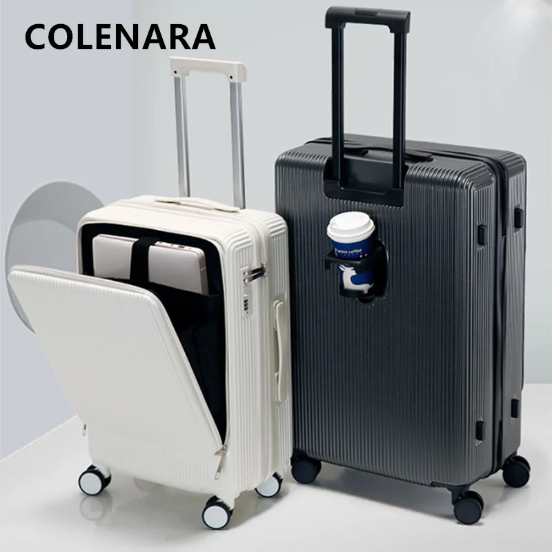 COLENARA Laptop Suitcase Men's Multifunctional Front-opening 20-inch Boarding Box 22