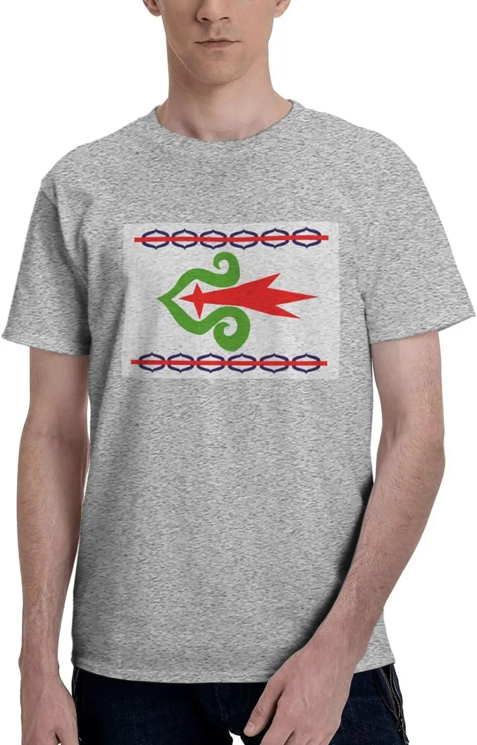 Camiseta de manga corta con bandera de Sakhalin y Kuril Ainu, algodón suave y transpirable, cuello redondo, color negro