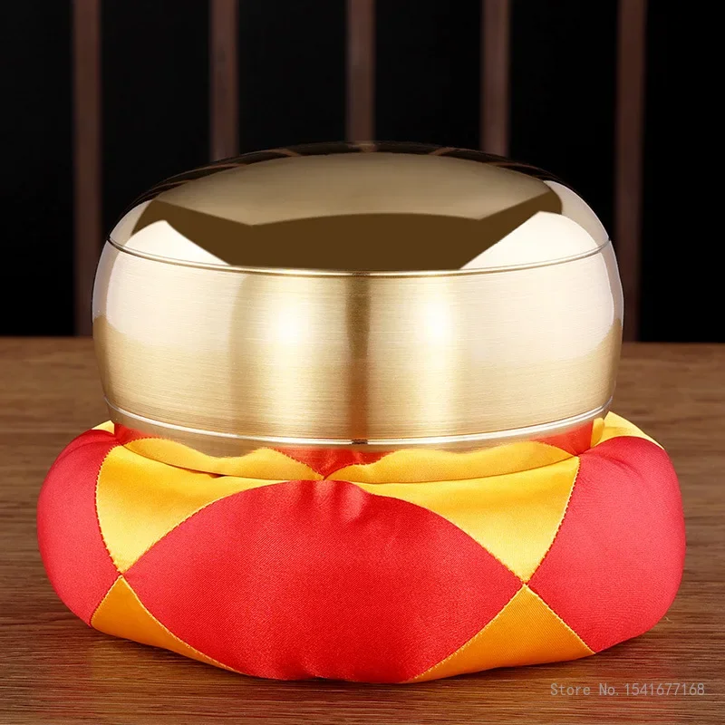 Creative Handmade Tibetan Singing Bowl Set, Brass Buddhist Artifacts, Decorative-Wall-dishes, Resonance Healing Meditation, 1Pc