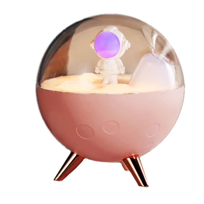 

350ML Space Astronaut USB Rechargeable 2000Mah Battery Wireless Air Humidifier With Warm LED Night Light For Home