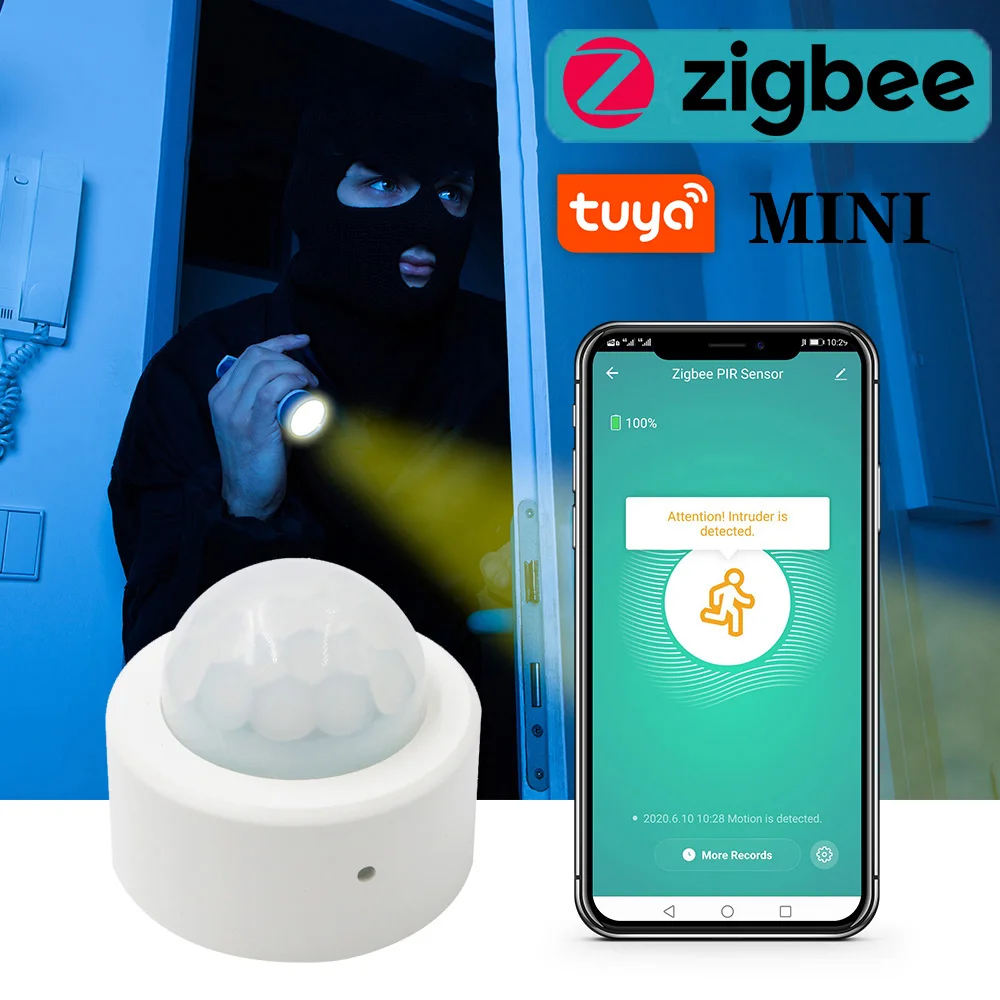 Датчик движения человеческого тела Zigbee 3 0 Tuya миниатюрный датчик с PIR-датчиком для
