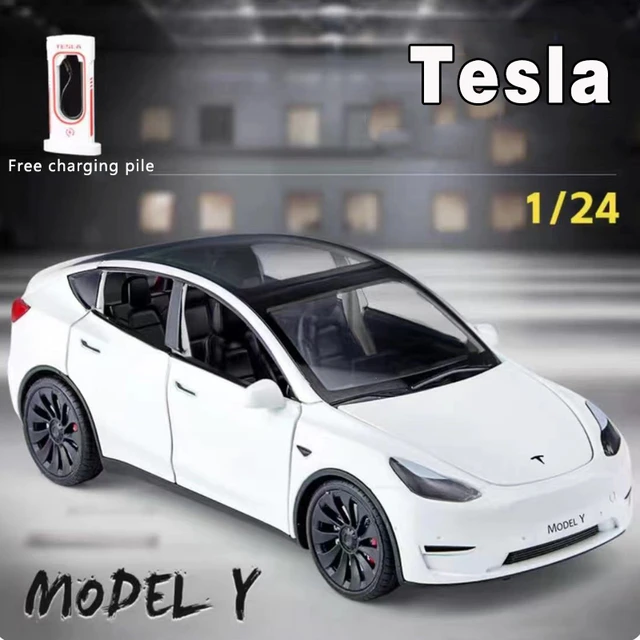 Jouet de voitures modèle X moulé sous pression, 1:Modèle de voiture jouet à  tirer en alliage Tesla X90, échelle 32, ouverture de porte de véhicule en